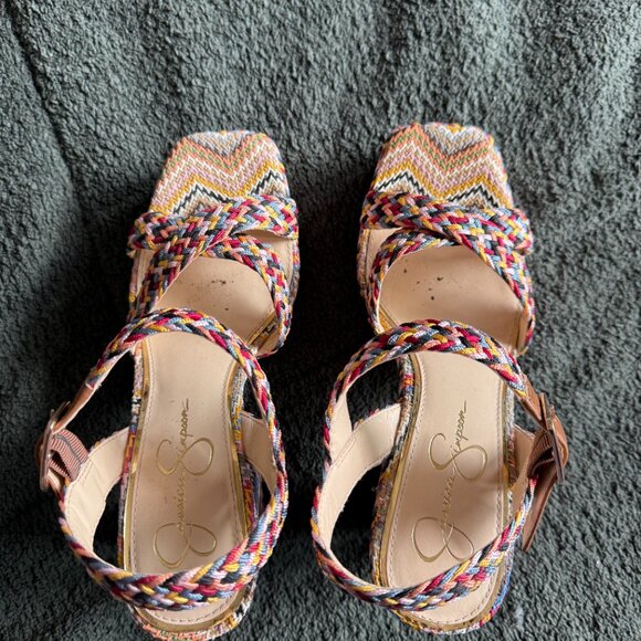 Jessica Simpson Colorful Knit Strappy Heels • Size 8.5 M - Picture 4 of 8